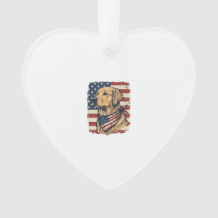 Golden Retriever Patriotisches Vintage-Vektordesig Ornament