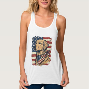 Golden Retriever Patriotisches Vintage-Vektordesig Tank Top