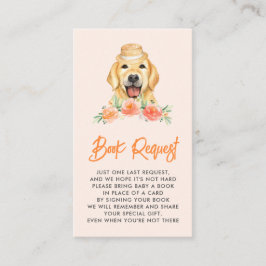 Golden Retriever Peach Floral Book Request Begleitkarte