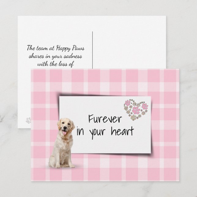 Golden Retriever Pet Beileid Loss Postkarte (Vorne/Hinten)