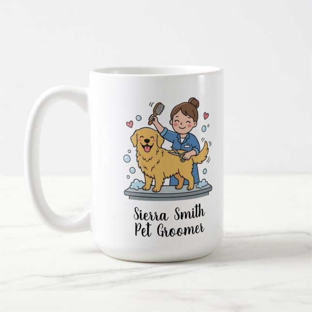 Golden Retriever Pet Grooming Professional Coffee Kaffeetasse (Links)