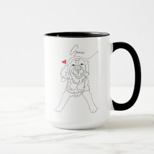 Golden Retriever Pet-Linienkunst mit Namen Tasse