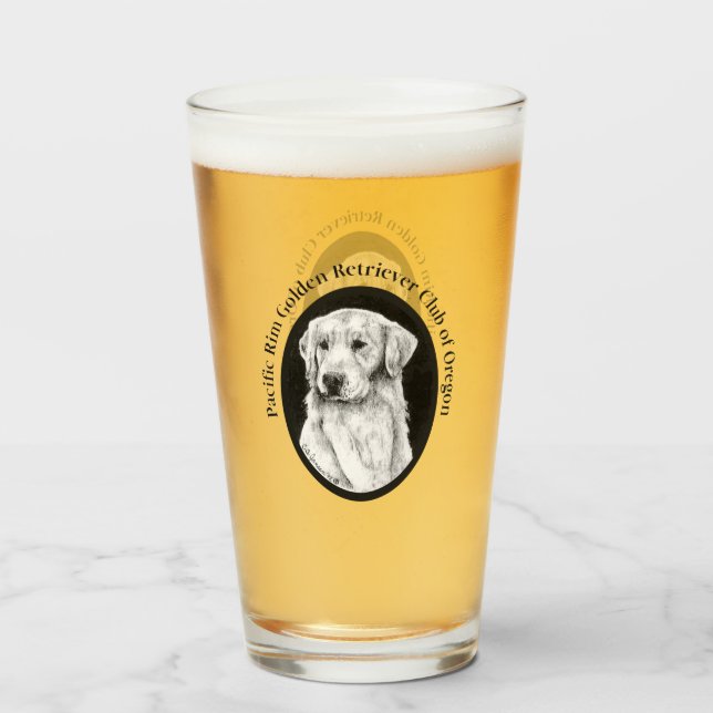 Golden Retriever Pint Glass Glas (Vorne (Gefüllt))