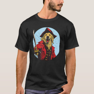 Golden Retriever Pirat Lustiger Hund Kapitän T-Shirt
