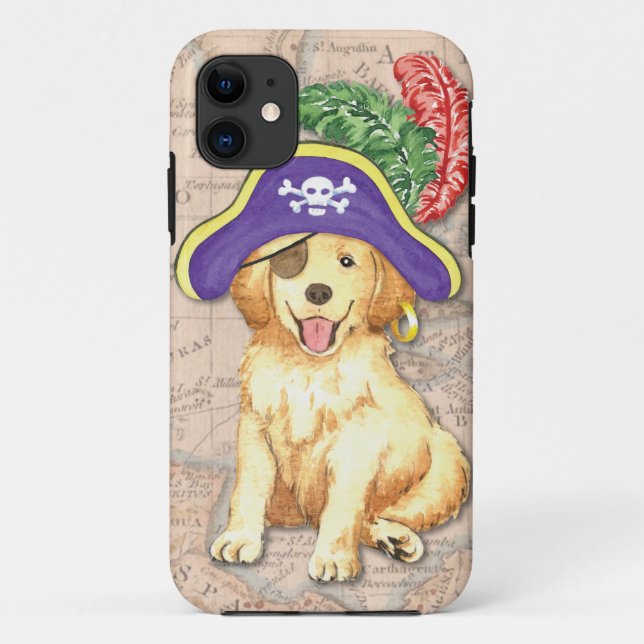 Golden Retriever Pirate Case-Mate iPhone Hülle (Rückseite)