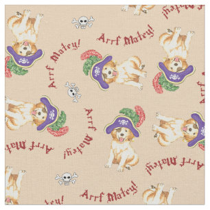 Golden Retriever Pirate Fabric Stoff