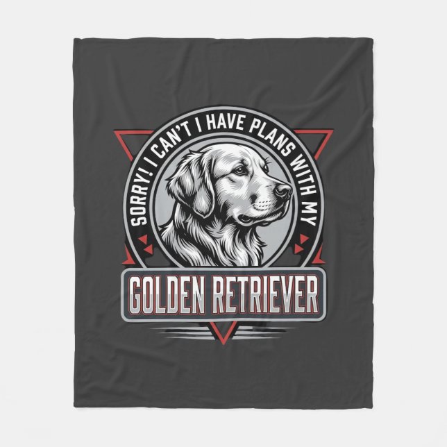 Golden Retriever plant Hund Abzeichen Design Fleecedecke (Vorderseite)