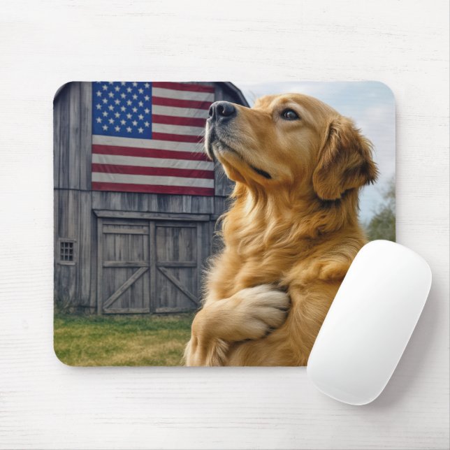 Golden Retriever Pledging Allegion Mousepad (Mit Mouse)