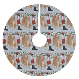 Golden Retriever Polyester Weihnachtsbaumdecke