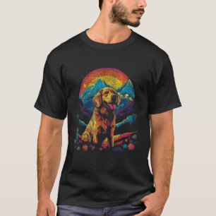 Golden Retriever Pop Art Grafik für Hunde Liebhabe T-Shirt