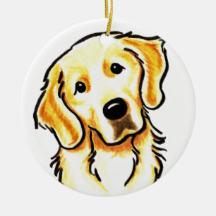 Golden Retriever Portrait Personalisiert Keramik Ornament