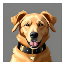 Golden Retriever Portrait Tragetran Schwarzes Coll