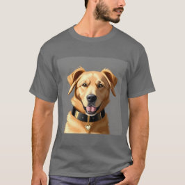 Golden Retriever Portrait Tragetran Schwarzes Coll T-Shirt