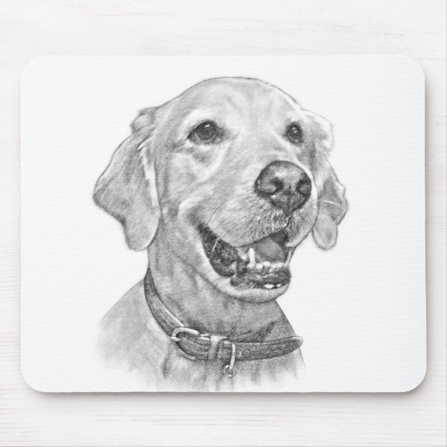 Golden retriever-Porträt Mousepad (Vorne)
