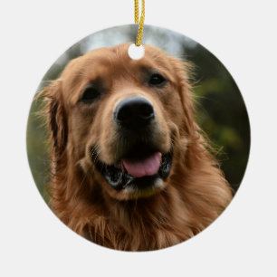 Golden Retriever-Porträt-Ornament Keramik Ornament