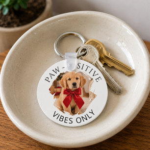 Golden Retriever Positive Vibes nur Foto Schlüsselanhänger