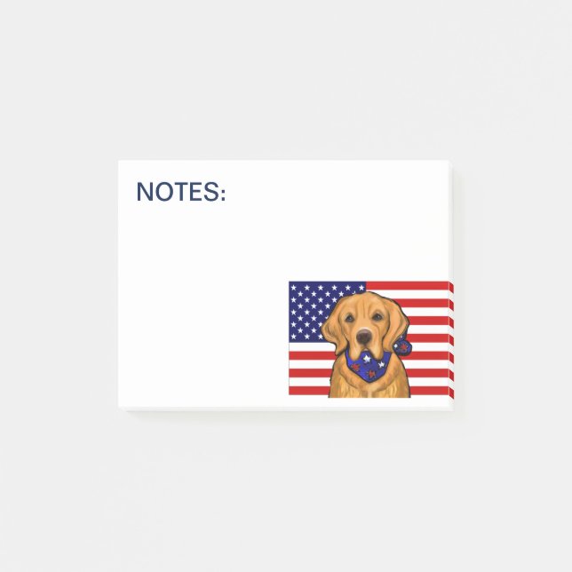 Golden Retriever Post-it Klebezettel (Vorderseite)