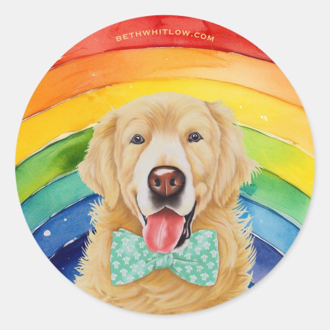 Golden Retriever Pride Runder Aufkleber (Vorderseite)