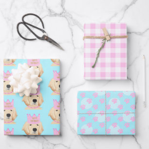 Golden Retriever Princess Gift Wrap Geschenkpapier Set