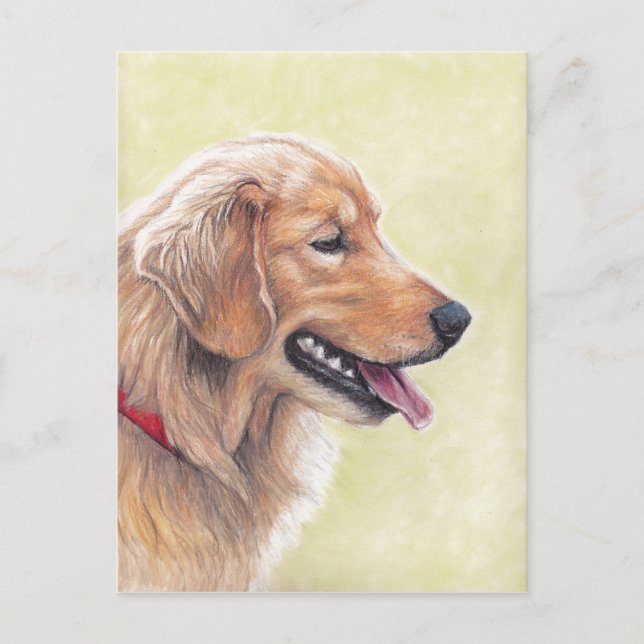 Golden Retriever Profil Hund Art Postkarte (Vorderseite)