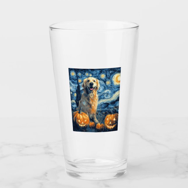 Golden Retriever Pumpkin Starry Night Dog Mom Van  Glas (Vorderseite)