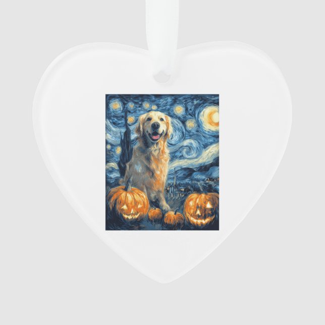 Golden Retriever Pumpkin Starry Night Dog Mom Van  Ornament (Vorderseite)