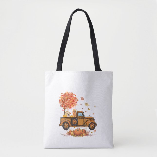Golden Retriever Pumpkin Truck Herbstleaf Fall (Vorderseite)