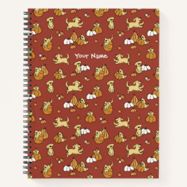 Golden Retriever Pumpkins Muster Spiral Notebook Notizbuch