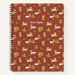 Golden Retriever Pumpkins Muster Spiral Notebook Notizbuch