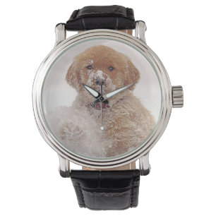 Golden Retriever Pup im Schnee Armbanduhr