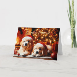 Golden Retriever Puppies Hebe Santa Card Feiertagskarte