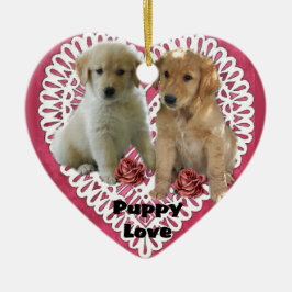 Golden Retriever Puppies Keramik Ornament