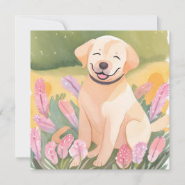 Golden Retriever Puppy | Aquarellfarbenkarte
