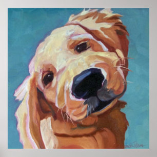 Golden Retriever Puppy Art Poster