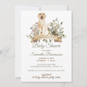 Golden Retriever Puppy Baby Dusche Einladung