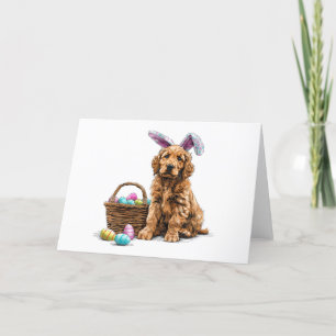 Golden Retriever Puppy Bunny Ohren Feiertagskarte