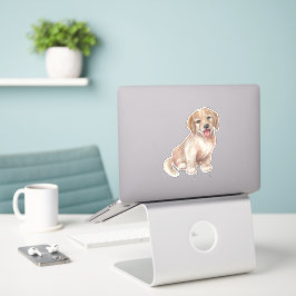 Golden Retriever Puppy Cartoon Hundeschild Aufkleber