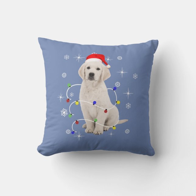 Golden Retriever Puppy Doliday Weihnachten Kissen (Vorderseite)