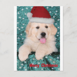 Golden Retriever Puppy Feiertagspostkarte