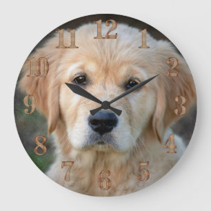 Golden Retriever Puppy Große Wanduhr