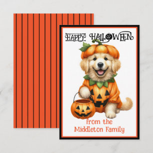 Golden Retriever Puppy Hund Happy Halloween Mitteilungskarte