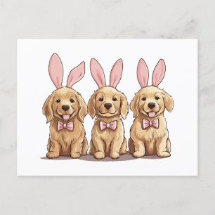 Golden Retriever Puppy Hunde Ostern Feiertagspostkarte