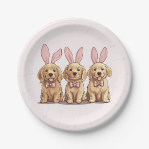 Golden Retriever Puppy Hunde Ostern Pappteller