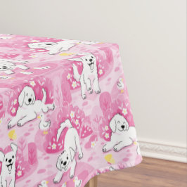 Golden Retriever Puppy in Pink Garden Tischdecke