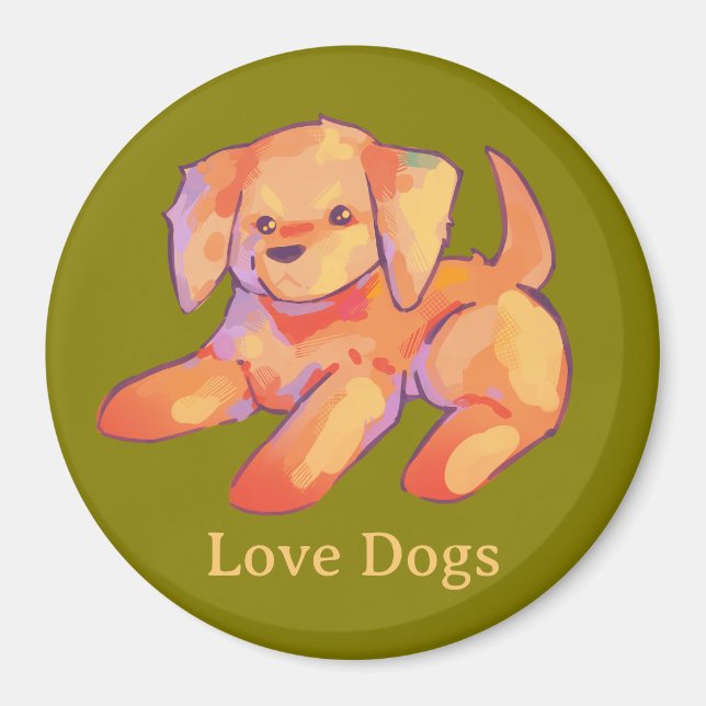 Golden retriever, puppy  magnet (Vorne)