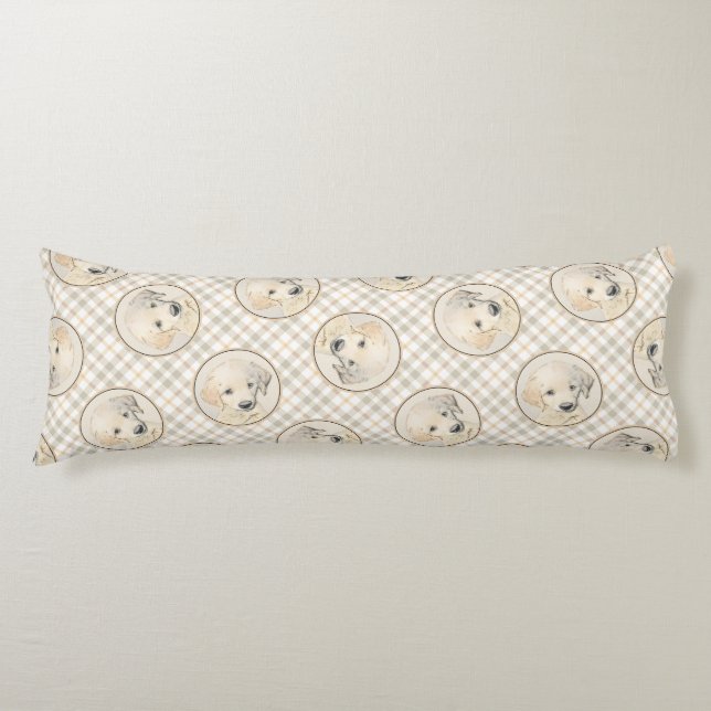 Golden Retriever Puppy Malerei Original Dog Art Seitenschläferkissen (Vorderseite)