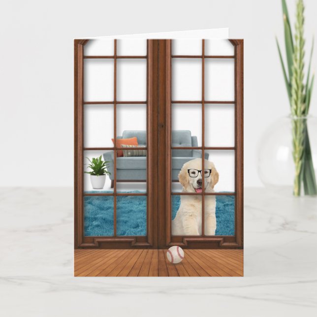 Golden Retriever Puppy Miss You Card Karte (Vorderseite)