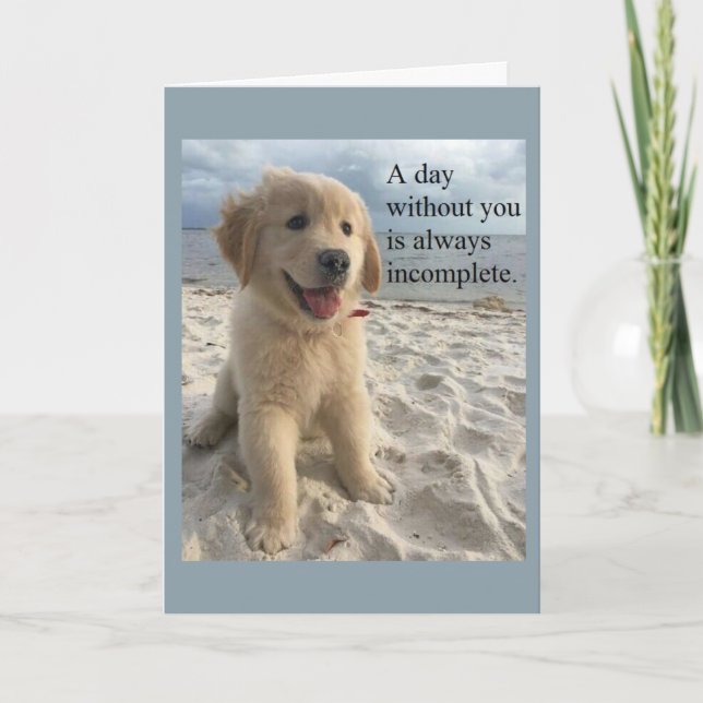 Golden Retriever Puppy Miss You Card Karte (Vorderseite)