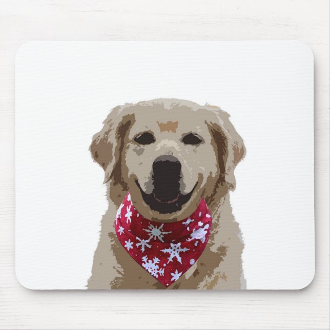 Golden Retriever Puppy mit Bandana Mousepad (Vorne)