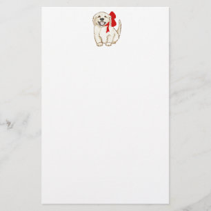 Golden Retriever Puppy mit Red Ribbon Briefpapier